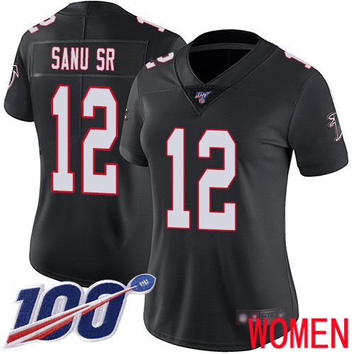 Atlanta Falcons Limited Black Women Mohamed Sanu Alternate Jersey NFL Football #12 100th Season Vapor Untouchable